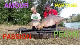 P&ecirc;che  de la carpe -P&egrave;re et fils, moment magique