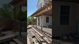 Day 2 - trex composite decking boards going down! #trexdecking #compositedecking #deck #construction