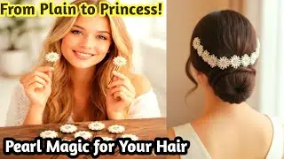 Elegant Pearl Hair Bun Pins | Bridal & Party Crystal Flower Bun Accessories