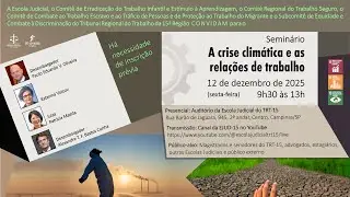 12/12/25 - 9h30 |  Seminário “A crise climática e as relações de trabalho”