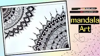 How to draw mandala art || beautiful zentangle art || Doodle art || easy step by step