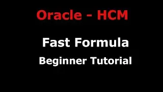 Formula Type - Oracle Fusion HCM Fast Formula Tutorial - 3