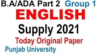 Ba Ada Part 2 English Today Group 1 Supply 2021 Paper Punjab University ba ada english paper supply