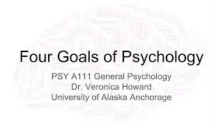 Four Goals of Psychology