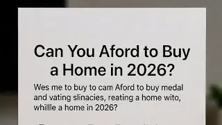 Can You Afford to Buy a Home in 2026? Rent vs Buy Breakdown