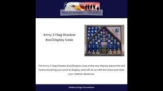 Army 2 Flag Shadow Box, Display Case