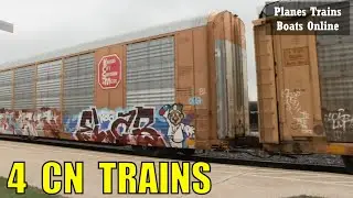 Railfanning Strathroy Sub Sarnia Ontario Canada 4 CN Trains