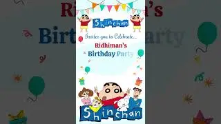 Sinchan Theme Birthday Invitation Template