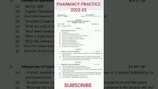 Pharmacy Practice 2022-23 || Previous Year Question Paper || B Pharmacy 7 Sem || BP703T ||Aktu paper