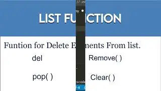 Functions for Delete Elements from list