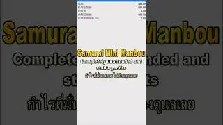 【High Performance Copy Trade】Samurai Mini Manbou 【Trading results】#Exness #GoldEA #CopyTrade