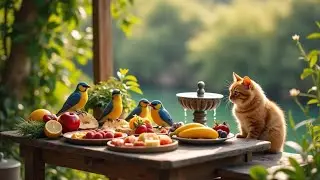 CAT TV Natural 😻 Pretty Little Birds & Squirrels for Cats to Watch & Slap | Kittens Relax Sleep Fun