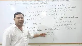 Numerical Analysis-18 , Linear difference equations with constant coefficients , generating function