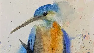 Paint a Vibrant Kingfisher in Loose Watercolour Style | Real-Time Watercolor Bird Tutorial
