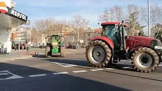 Manifestación de tractores día 6 de febrero. Huelga general 6 de febrero 2024. Zamora, España.