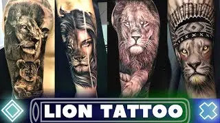 REALISTIC LION TATTOO TIMELAPSE || Realistic Lion Tattoos For Men || #liontattoo
