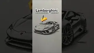 7 Levels of Lamborghini Drawing: How to Draw Lambo! #shorts