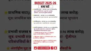 Budget 2025-26 #budget ghata #budget current affairs 2025