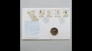 1989 Christmas 1989 Isle of Man 50p Pence Coin Cover - IOM First Day Cover