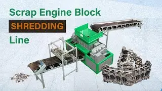 Scrap Engine Block Recycling Line: Shredder + Magnetic Separator Demo 2025