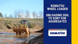 Komatsu Wheel Loader | WA380-7 | Unloading soil to sort for aggregates