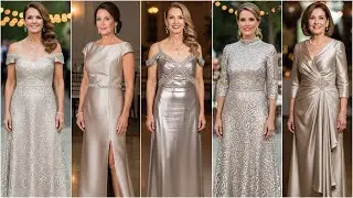 Metallic Champagne Mother of the Bride Gowns: Elegant Gold and Silver Formal Evening Dresses 2026