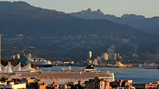 Disney Wonder & Norwegian Jade Spectacular Dawn Cruise Vancouver Arrivals & Bonus Mountain Sunrise