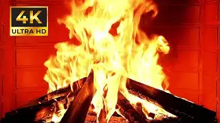 🔥 Magical Christmas Night Fireplace 4K — Cozy Crackling Fire Ambience (LIVE 12 Hours)