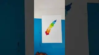 Easy Rainbow feather drawing - Oil Pastels easy drawing #shorts #ytshorts #trending