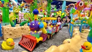 Main Kereta Api Choo Choo Train dan Tangkap Bebek Dapat Boneka dan Gulali Permainan Karnival