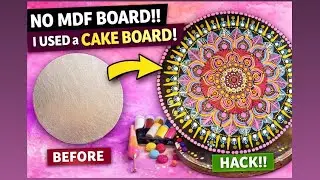 Beginners Dot Mandala art on a CAKE BOARD?! 😮 You don&rsquo;t need MDF anymore