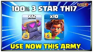 100 ℅ Destroy Any TH17 War Base!! TH17 Cookie Ram Rider Attack Strategy - Clash of Clans