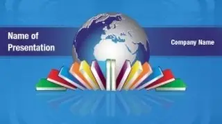 Globe Books PowerPoint Video Template Backgrounds - DigitalOfficePro #01389V