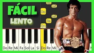 Cómo tocar ROCKY BALBOA - Música de entrenamiento -  TUTORIAL PIANO FÁCIL - Versión lenta
