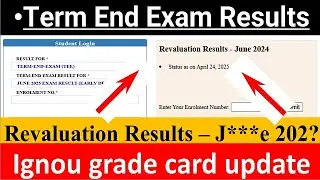 ignou revaluation result today|| ignou revaluation result update 2025|| ignou grade card update