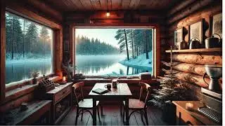 Frozen Lake Jazz Escape | Cozy Cabin Caf&eacute; Morning Ambience &ndash; Jazzscape