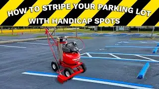 How to stripe your parking lot with handicap spots using a Trueline Striper