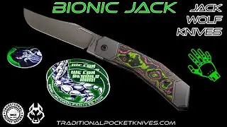 Jack Wolf Knives: Bionic Jack - CamoCarbon Watermelon Sugar