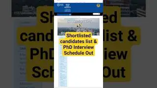 ✅Shortlisted Candidates List & Interview Schedule Out #shorts #sau #phdadmissions #phdinterview
