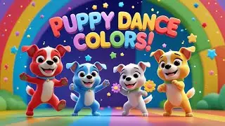 Colorful Puppy Dance Song 🐶 | Learn Colors with Cute Puppies | Kids Rhyme by Kids Apple Tune| 2025