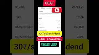 CEAT share Dividend News 🤑🗞️🗞️ 2024 #dividend #dividendpayout #CEAT