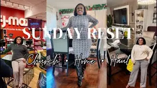 Slow, Realistic Vlog | shop with me at TJ Maxx + Try- On Haul, Church, New Dining Room ✨