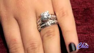 Exquisite cz engagement ring set- Item #MA8044