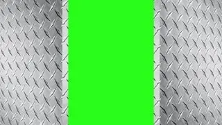 metal gate opens and closes - green screen effect