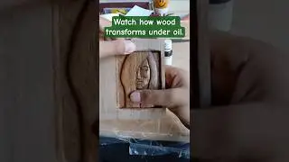 Hand Sanding & Oiling a Carved Wood Panel |  #shorts #asmr