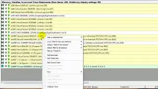 Memory Validator, how to filter the display by handle type