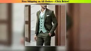 Army Green And Mint Green Formal Men Suit Groom Groomsman Wedding Party Prom Business Male Tuxedos