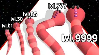 Worm Race Boss Fight Level Up Worm Max Level 3D Gameplay (New_Update)