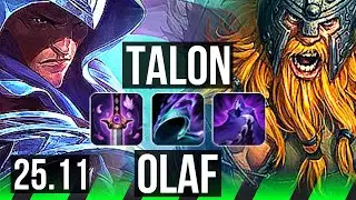 TALON vs OLAF (JGL) | Rank 2 Talon, 15/1/7, Legendary, Rank 23 | EUW Challenger | 25.11