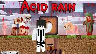 I create a BUNKER to survive ACID RAIN in minecraft. 